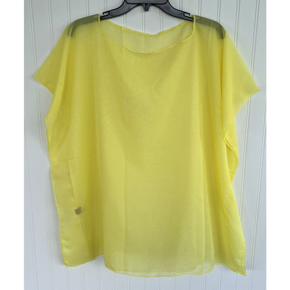 Gena Accessories Sheer Blouse Women’s One Size Fits Most Yellow Cottage Core